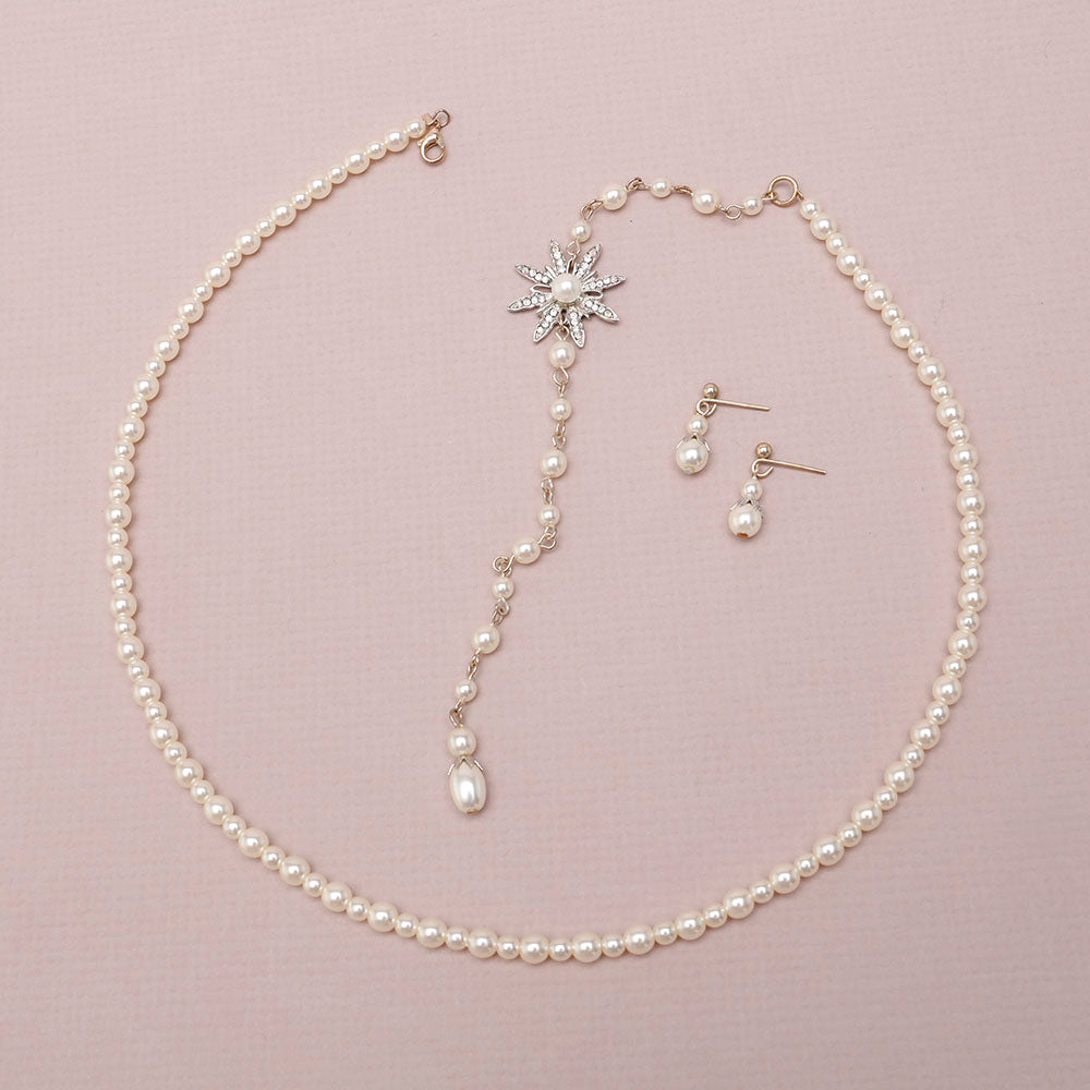 Nova Bridal Jewellery with Back Drop and Earrings