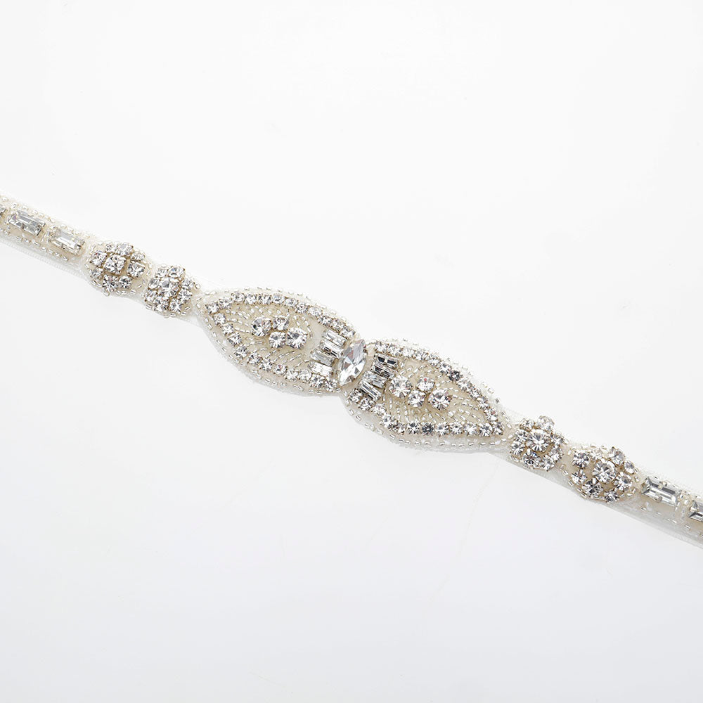 Peony Bridal Belt with Ribbon Ties