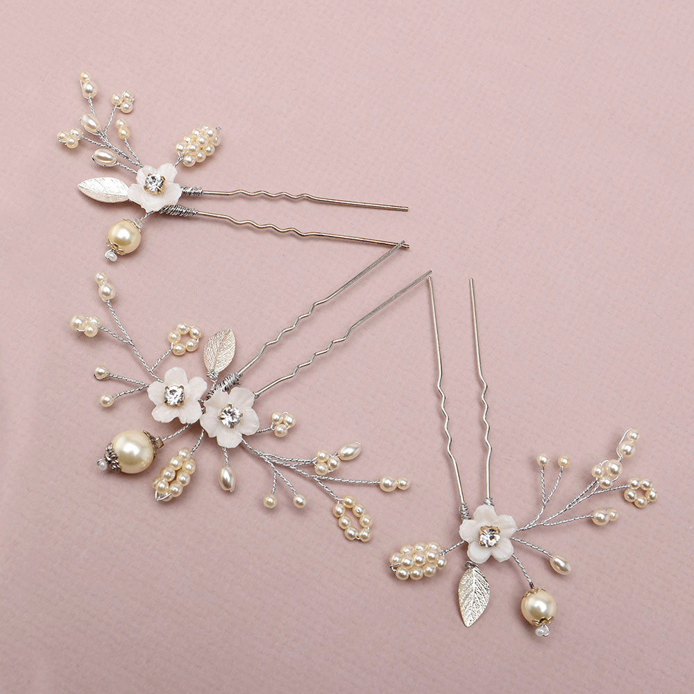 Whimsey Bridal Hair Pins, Set of 3