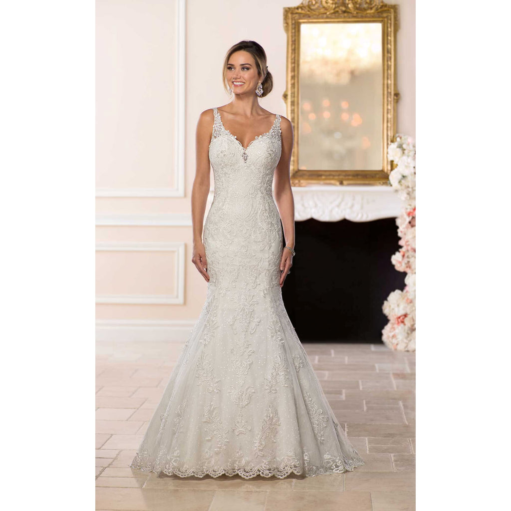 Stella York 7261 Ivory Lace wedding dress in size 12