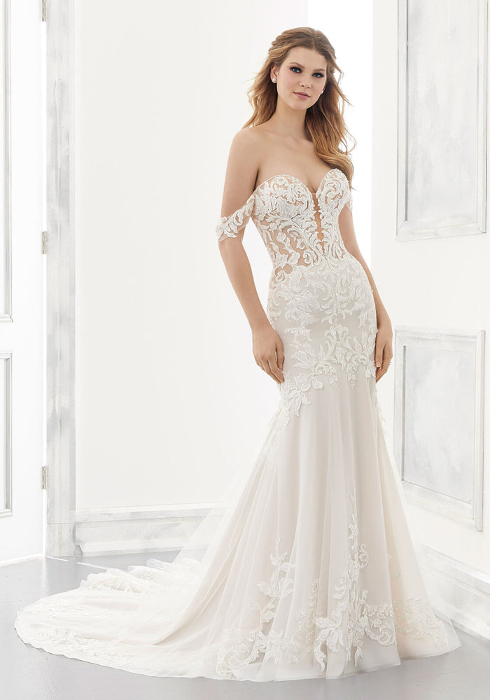 Mori Lee 2308 Brinkley Illusion Neckline Bridal Dress