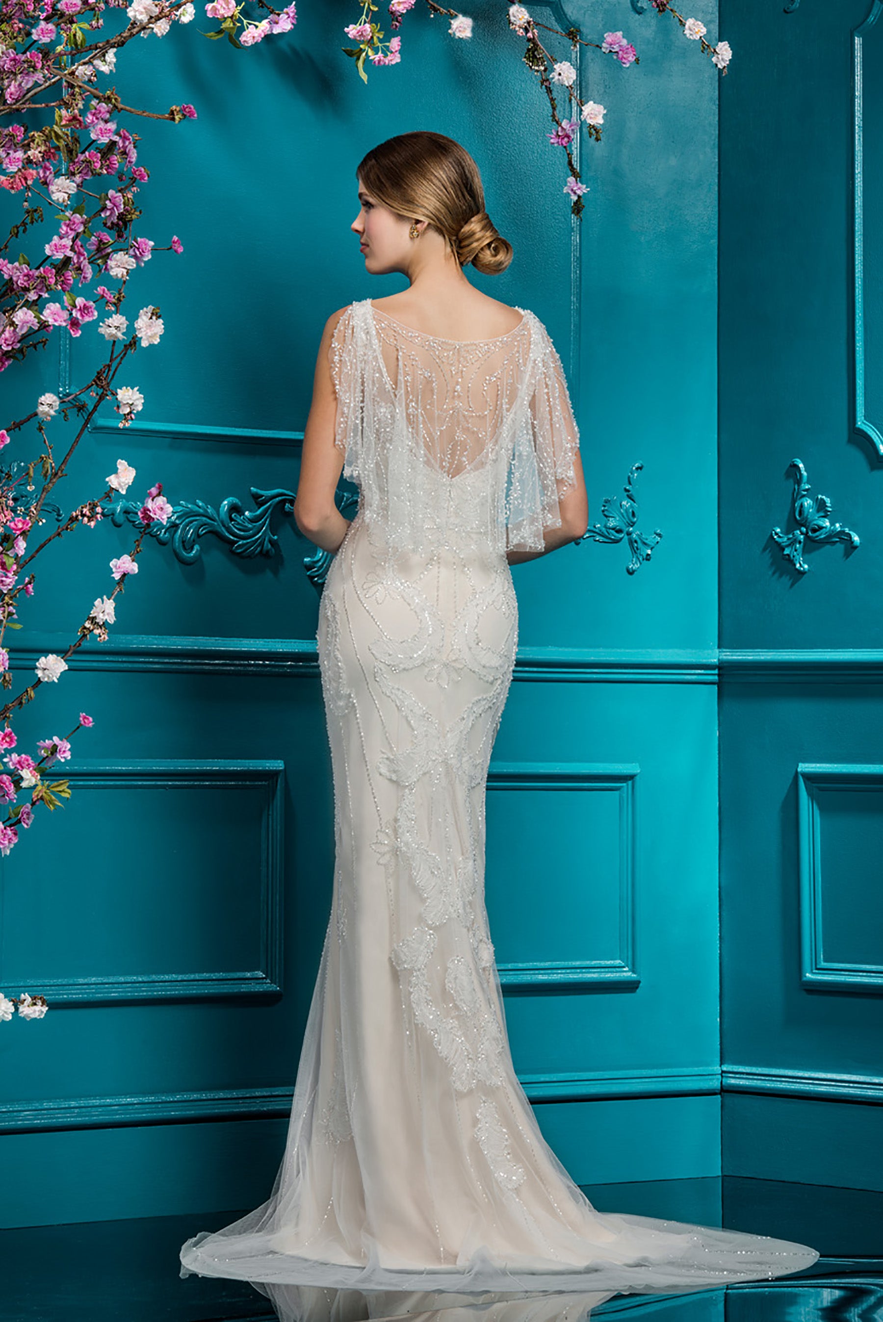 Blue vintage cheap wedding dress