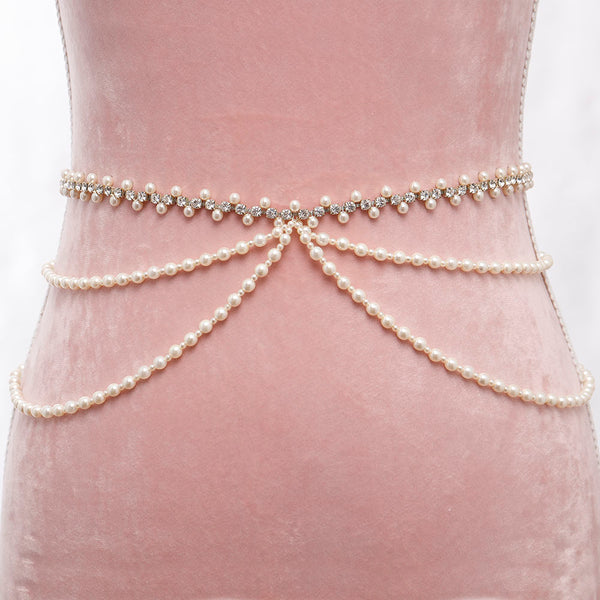 Primavera Bridal Belt with Ribbon Ties
